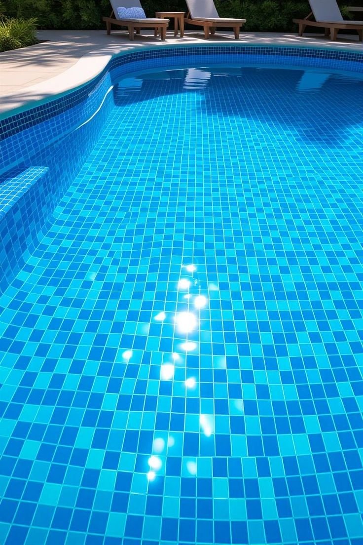Piso de piscina com revestimento especial